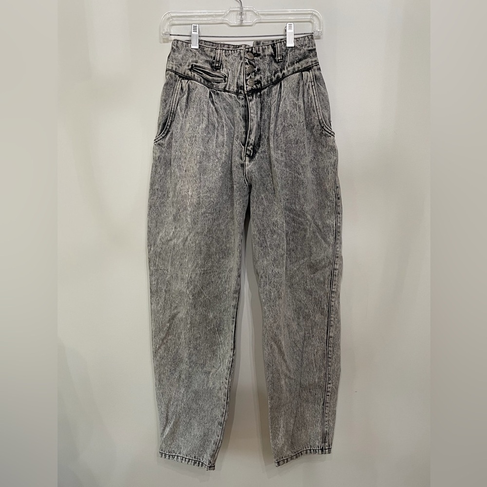 Vtg 80s Traffic Acid Wash High Waist Denim Mom Jeans 100% Cotton Women’s 9/10